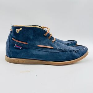 Sebago Navy and Tan Slip-On Loafers